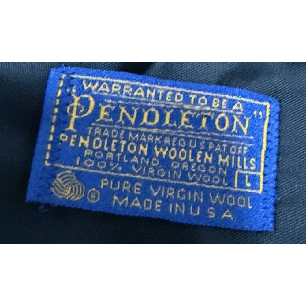 Pendleton Blazer Mens Large Black Watch Plaid Virgin Wool Vintage Made in USA